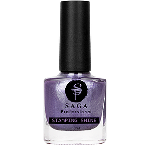 Лак для стемпінгу SAGA Stamping Shine №02, 8 мл фіолетовий металік