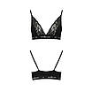 Еластичний топ з мереживом чорний passion PS001 TOP size S Talla, фото 5