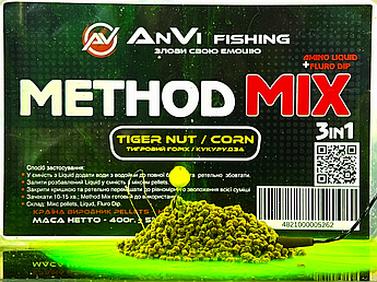 Пеллетс  AnVi METHOD MIX 3in1 Tiger Nut / Corn 400г.