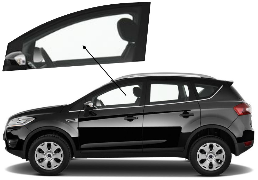 Бічне скло Ford Kuga 2008-2012 передніх дверей ліве