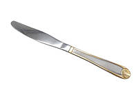 Нож столовый нержавейка Капля с позолотой L 23 cm в упаковке 6 штук из нержавеющей стали