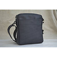 Чоловіча шкіряна сумка кросс боді GS чорна 22*20*5 см