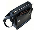 Чоловіча шкіряна сумка GS 23*21*6 см чорна, фото 3