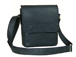 Чоловіча повсякденна сумка шкіряна GS 23*20*5 см чорна