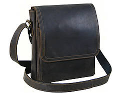 Містка чоловіча сумка GS коричнева 28*24*7 см