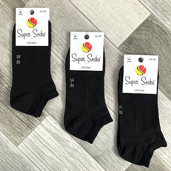 Шкарпетки жіночі бавовна сітка короткі Super Socks, арт 017, розмір 36-40, чорні, 017