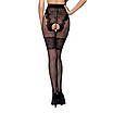 Колготки з відкритим доступом чорні passion tiopen 013 1/2 20/40 den ажурні трусики і підв'язки Talla, фото 2