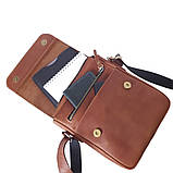 Чоловіча шкіряна сумка через плече GS коньячна 23*20*5 см, фото 3