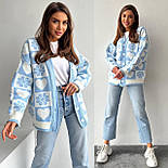 Теплий в'язаний жіночий кардиган - машинна в'язка в кольорах, фото 5