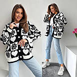 Теплий в'язаний жіночий кардиган - машинна в'язка в кольорах, фото 8