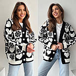 Теплий в'язаний жіночий кардиган - машинна в'язка в кольорах, фото 9