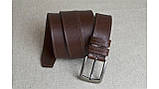 Чоловічий шкіряний  ремінь GS 40 мм коньячний у фірмовій дерев'яній подарунковій коробці, фото 2