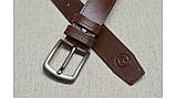Чоловічий шкіряний  ремінь GS 40 мм коньячний у фірмовій дерев'яній подарунковій коробці, фото 3
