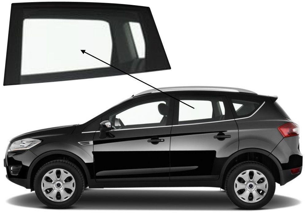 Бічне скло Ford Kuga 2008-2012 задніх дверей ліве