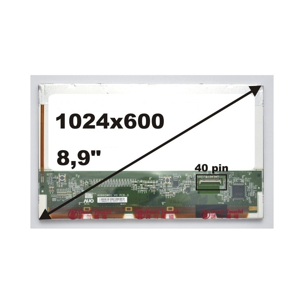 Матриця для ноутбука 8.9 Led Normal 1024x600 40pin lvds роз'єм справа внизу B089AW01 б/в, фото 1