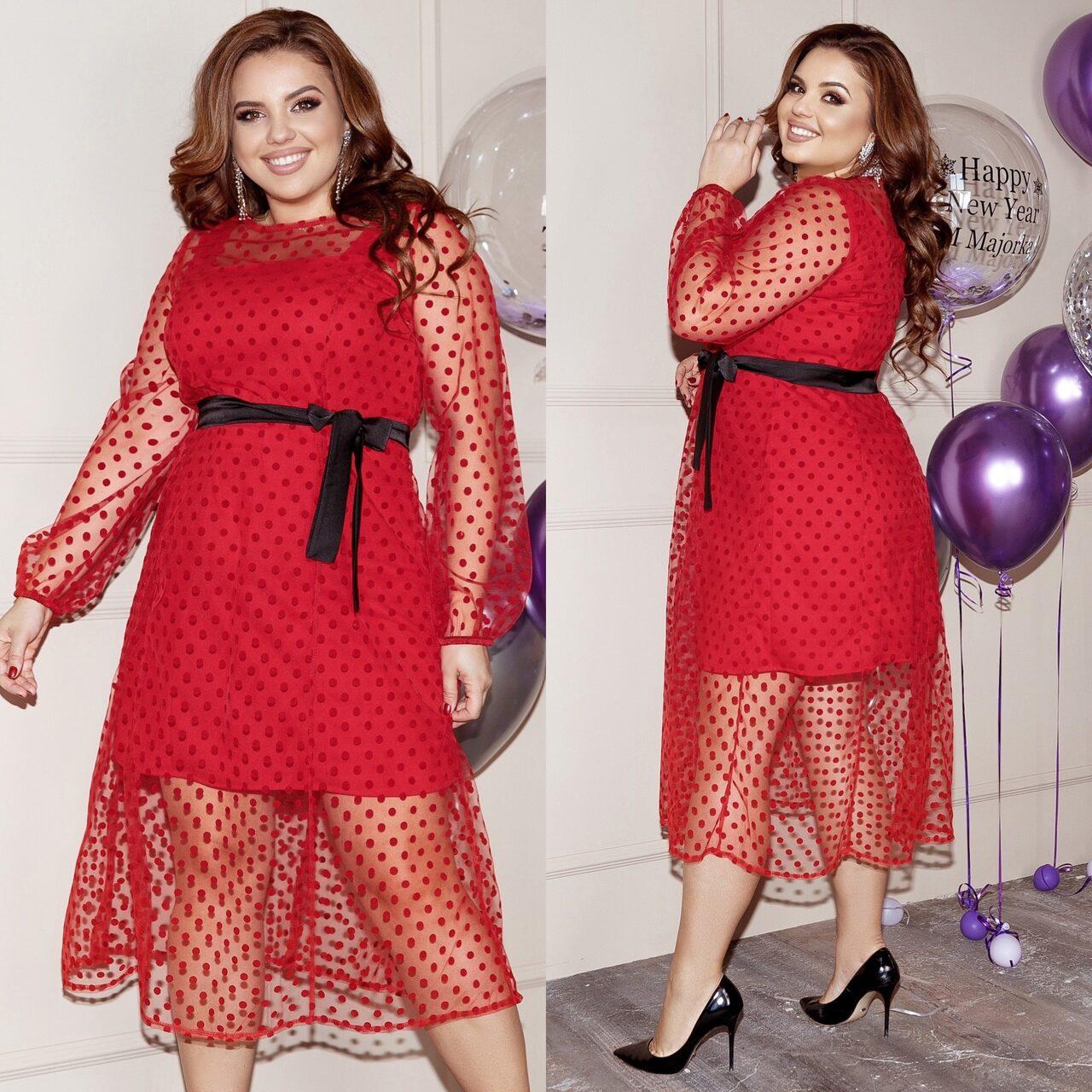 Неймовірна жіноча сукня, тканина "Креп-Дайвінг+Євро-Сітка" 50 розмір