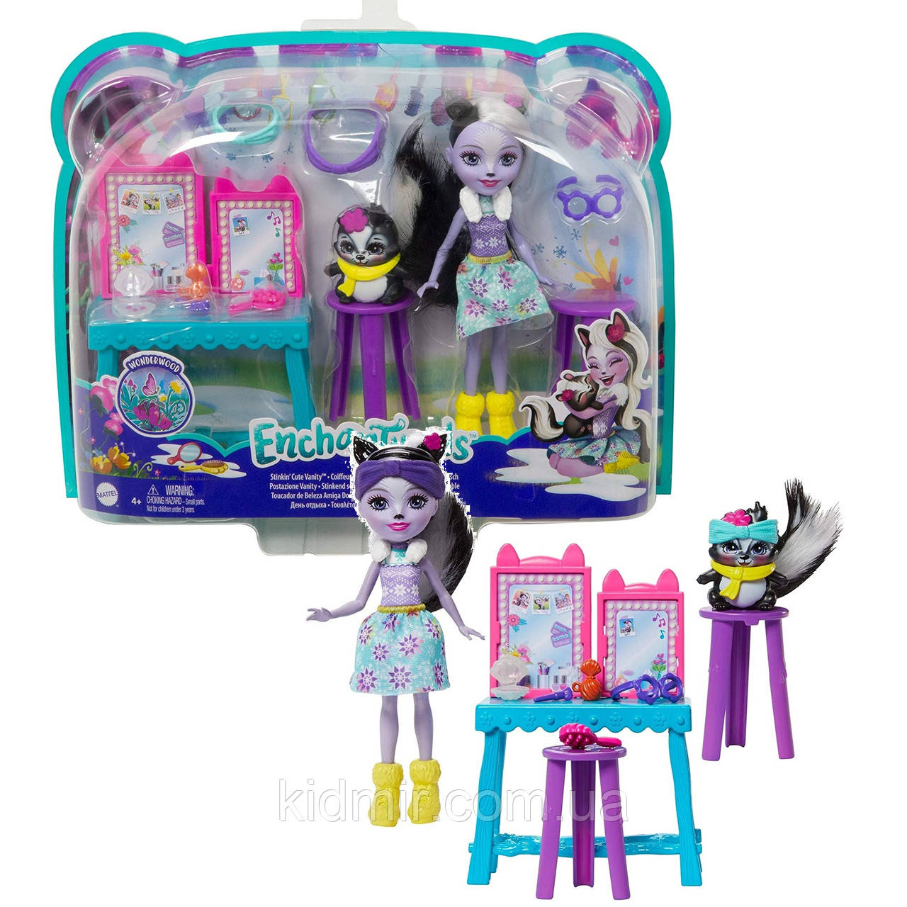 Enchantimals GJX34 Набір Туалетний столик і лялька Сейдж Скунс, фото 1