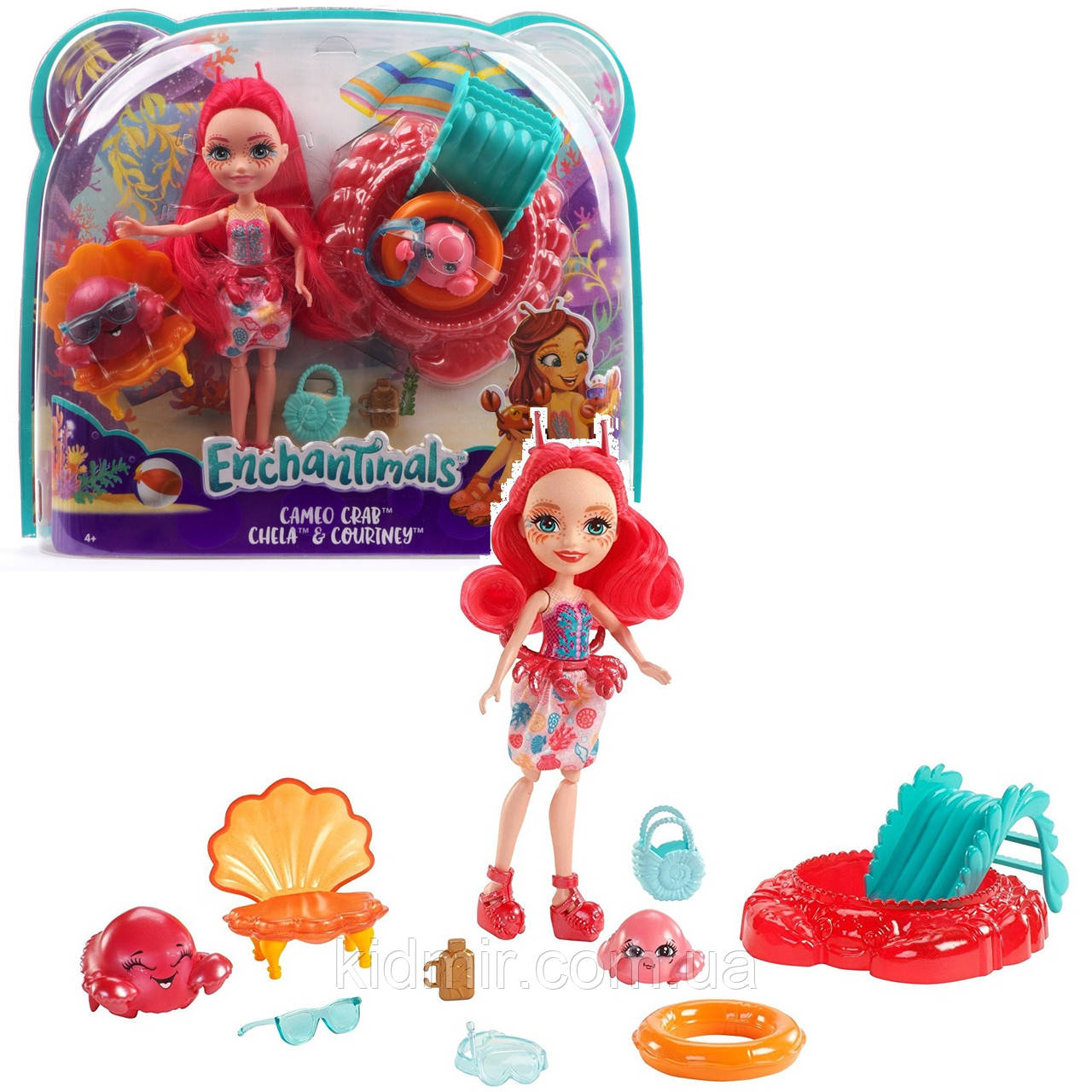 Enchantimals FKV60 Лялька краб Камео Крабби Морські подружки, фото 1