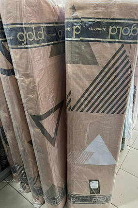Тканина для постільної білизни Бязь "Gold" Lux GL3556beige (50м) трикутники на бежевому, геометрія, фото 3