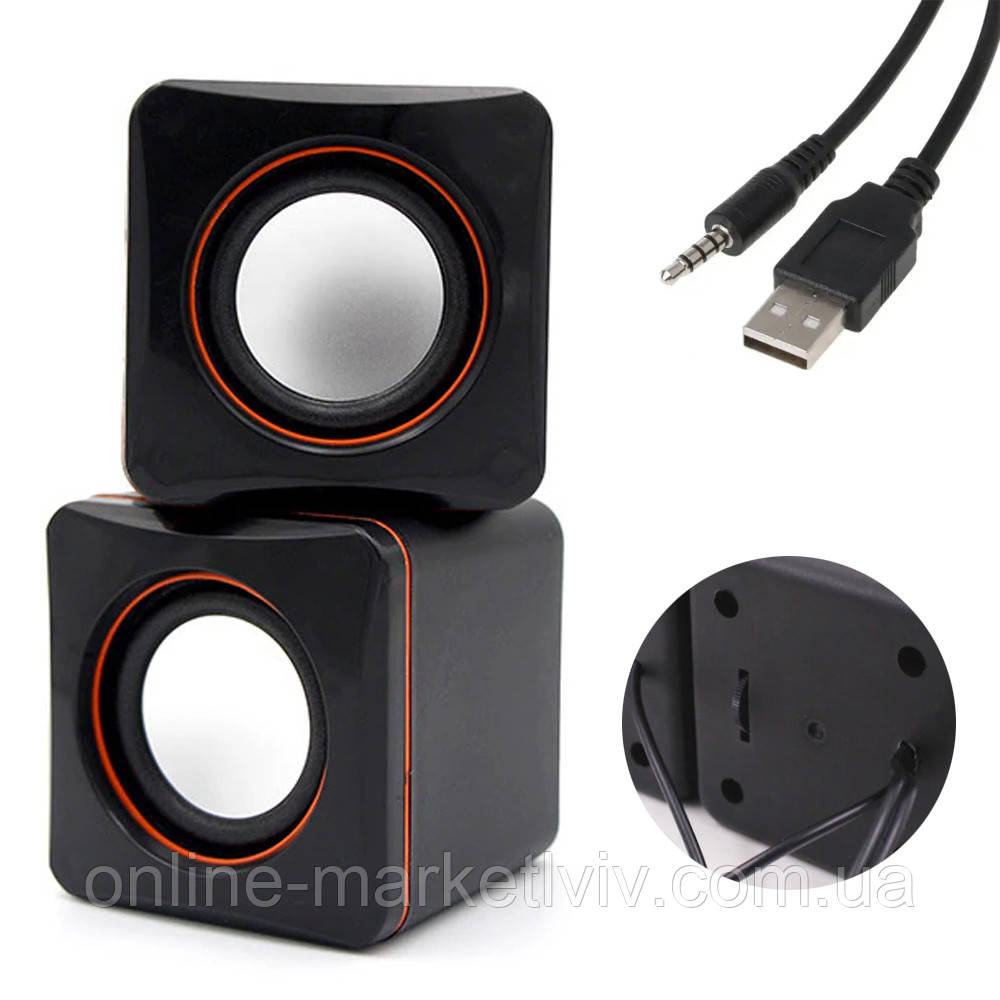 Колонки для комп'ютера та ноутбука CK4/G10, живлення від USB / Колонка для ПК / Комп'ютерні колонки