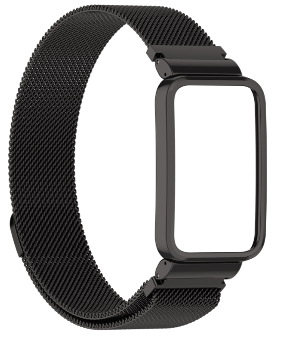 Ремінець-бампер DK Metal Milanese Loop Magnetic для Xiaomi Mi Band 7 Pro (black)