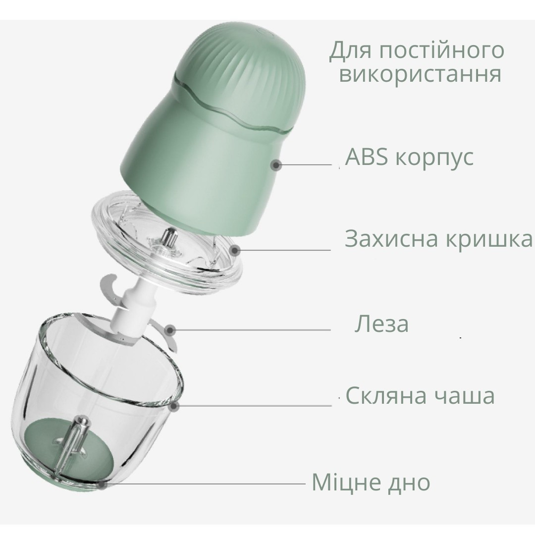 Электрический блендер/измельчитель для детского питания Boboduck Green F6258 - фото 5 - id-p1836617156