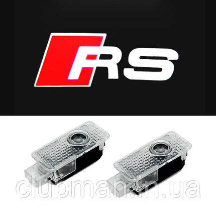 Проектор підсвічування логотипу для дверей AUDI RS (Ауді) A3 A4 A6 A7 A8 Q7 Q3 RS4 RS5 RS6 S3 S4 S5 S6 TT TTS, фото 1