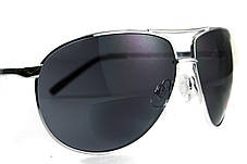 Окуляри біфокальні (захисні) Global Vision Aviator Bifocal (+3.0) (gray), чорні біфокальні лінзи в металевій оправі, фото 3