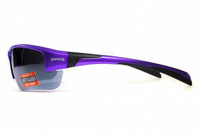 Окуляри захисні Global Vision Hercules-7 Purple (silver mirror) дзеркальні чорні у фіолетовій оправі, фото 3