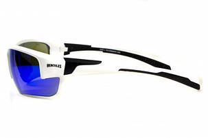 Окуляри захисні Global Vision Hercules-7 White (G-Tech blue) дзеркальні сині в білій оправі, фото 3