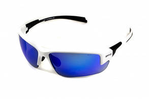 Окуляри захисні Global Vision Hercules-7 White (G-Tech blue) дзеркальні сині в білій оправі, фото 5