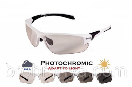 Окуляри фотохромні (захисні) Global Vision Hercules-7 White Photochromic (clear), фотохромні прозорі в білій оправі, фото 1