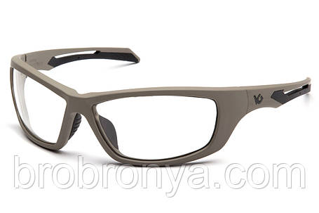 Окуляри захисні Venture Gear Tactical Howitzer Tan (clear) Anti-Fog, прозорі в пісочній оправі, фото 1