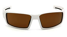Окуляри захисні Venture Gear Pagosa White (bronze) Anti-Fog, коричневі в білій оправі, фото 3