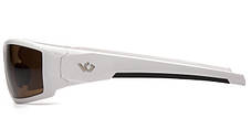 Окуляри захисні Venture Gear Pagosa White (bronze) Anti-Fog, коричневі в білій оправі, фото 4