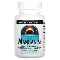 Витамины и минералы Source Naturals Manganese 10 mg, 250 таблеток