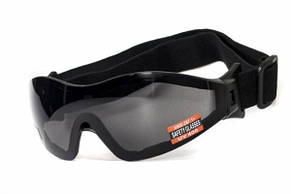 Окуляри захисні з ущільнювачем Global Vision Z-33 (gray) Anti-Fog, чорні, фото 5