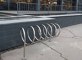 Велопарки для магазинів или кафе, вуличні. Неіржавка сталь.