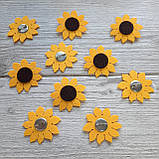 Брошка квітка соняшника з фетру 7 см, фото 7