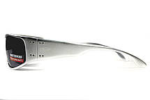 Окуляри захисні Global Vision Bad-Ass-2 Silver (gray), сірі в сріблястій металевій оправі, фото 5
