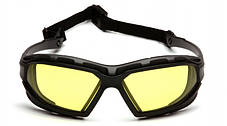 Окуляри захисні з ущільнювачем Pyramex Highlander-PLUS (amber) Anti-Fog, жовті, фото 3