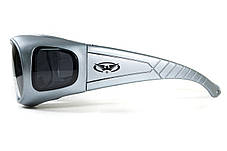 Окуляри захисні з ущільнювачем Global Vision Outfitter Metallic (gray) Anti-Fog, чорні в сірій оправі, фото 3