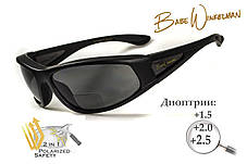 Окуляри біфокальні поляризаційні (захисні) BluWater Winkelman-2 polarized (+2.5 bifocal), (gray) чорні, фото 3