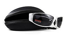 Окуляри захисні Global Vision BAD-ASS-1 Silver (gray) чорні в металевій оправі, фото 3