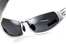 Окуляри захисні Global Vision BAD-ASS-1 Silver (gray) чорні в металевій оправі, фото 4