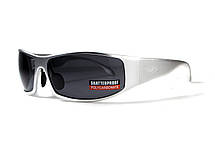 Окуляри захисні Global Vision BAD-ASS-1 Silver (gray) чорні в металевій оправі, фото 6