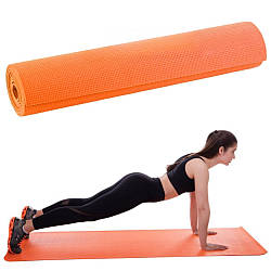 Килимок для йоги та фітнесу 173х61х0,5 см, Помаранчевий / EVA килимок для спорту / Мат для йоги / Йогомат