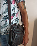 Чоловіча шкіряна сумка коричнева 40202-1, фото 7