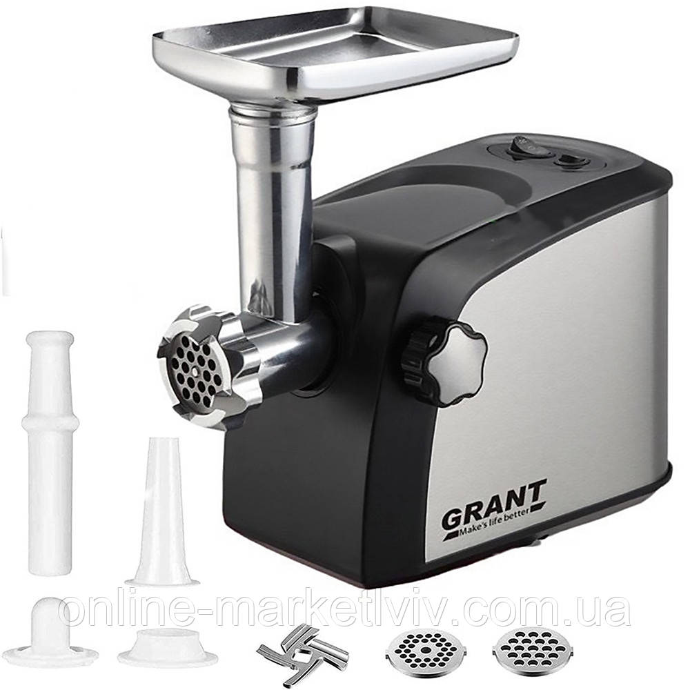Електром'ясорубка GRANT 6301, 3000 Вт / Електрична м'ясорубка із соковижималкою, фото 1