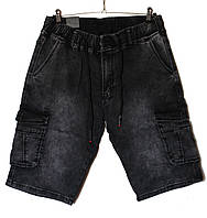 Шорты мужские джинс, с боковыми карманами, графит VingVgs, W30 L14 Стрейч.